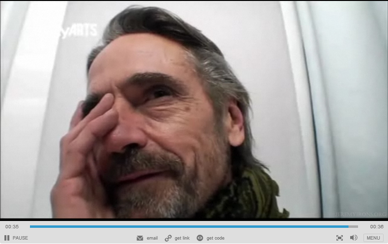 Jeremy Irons in the Face Booth for Unicef children's charity